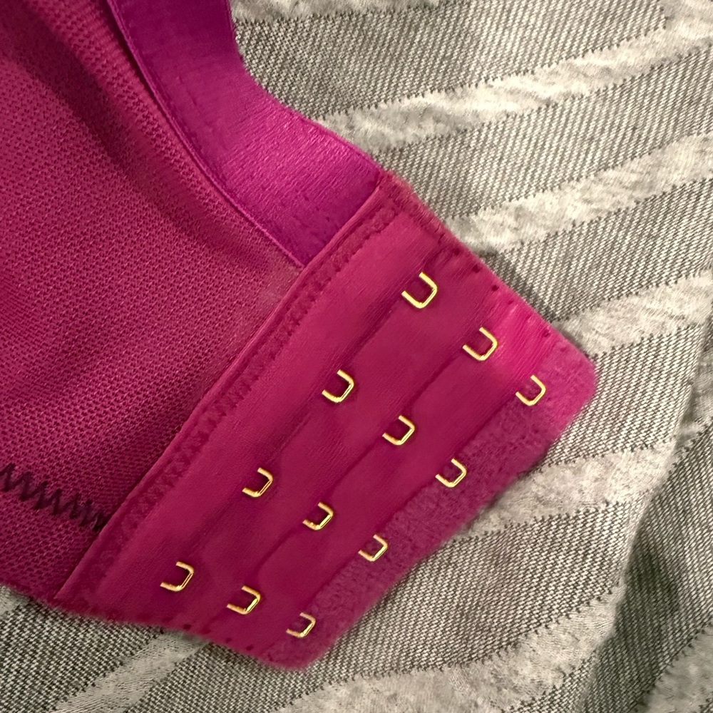 Elegant Lace Trim Fuchsia Bra - Picture 3 of 4